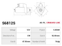 AS-PL Startmotor S6812S