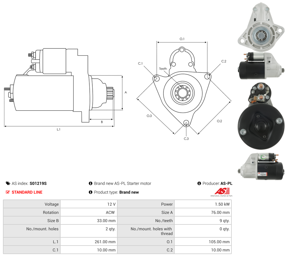 Brand new AS-PL Starter motor