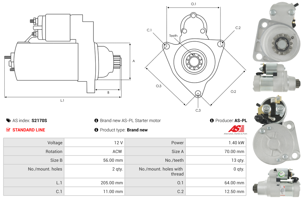 Brand new AS-PL Starter motor