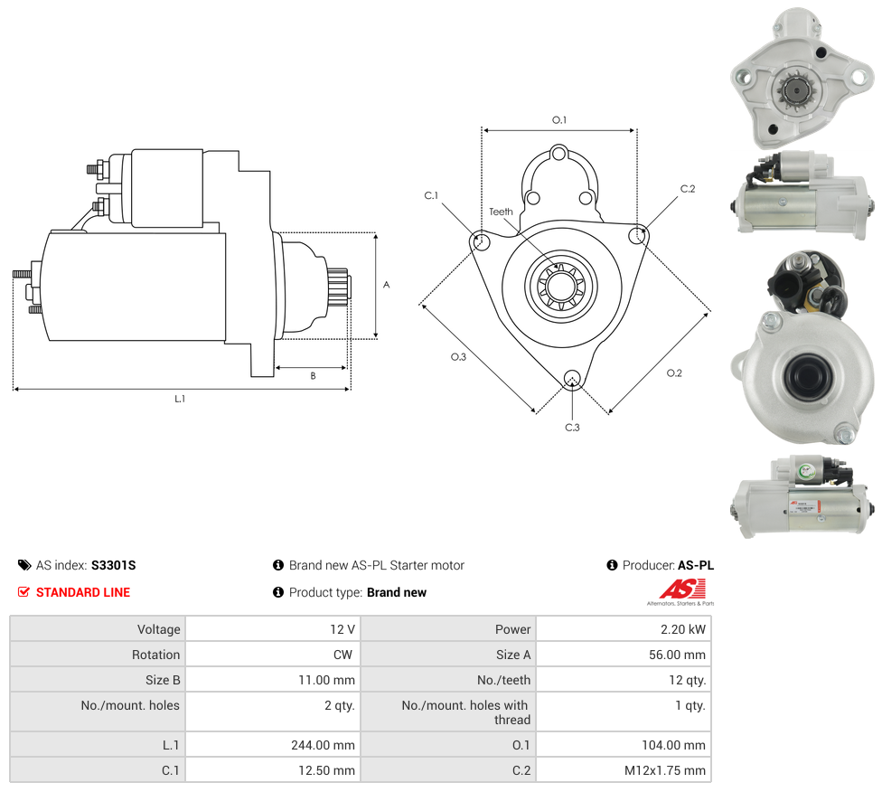 Brand new AS-PL Starter motor