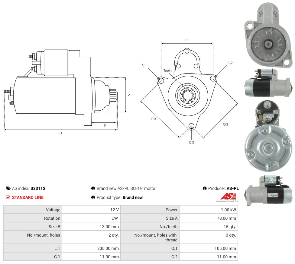Brand new AS-PL Starter motor