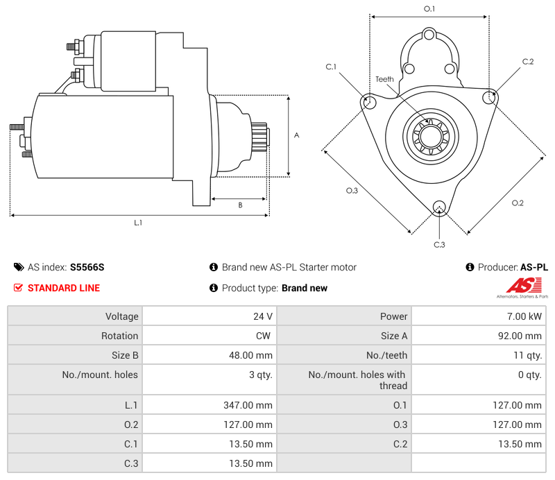 Brand new AS-PL Starter motor