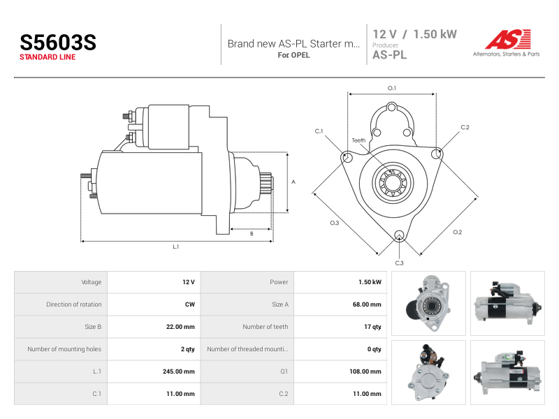 Brand new AS-PL Starter Motor
