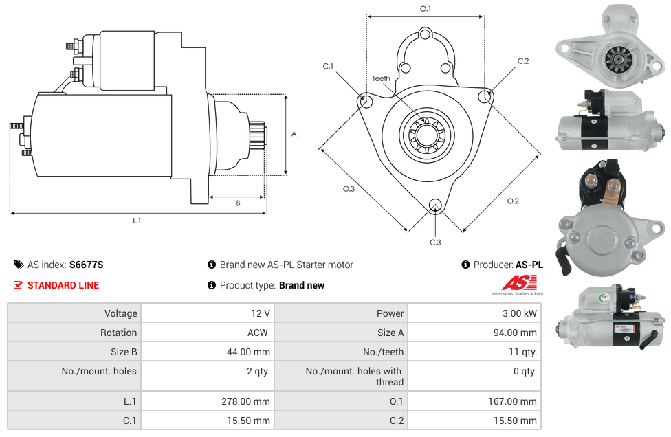Brand new AS-PL Starter motor