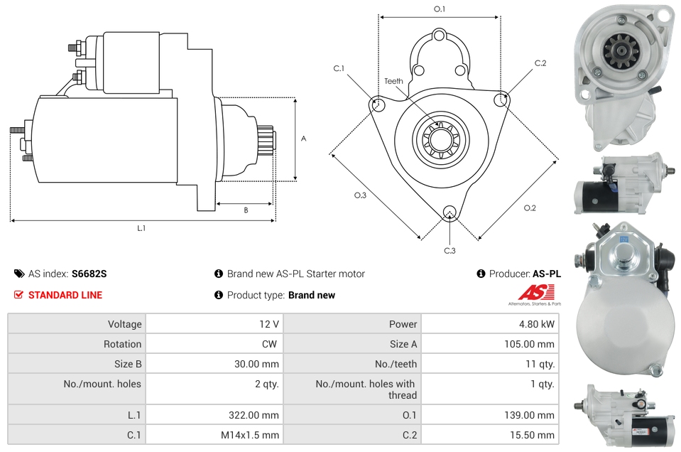 Brand new AS-PL Starter motor