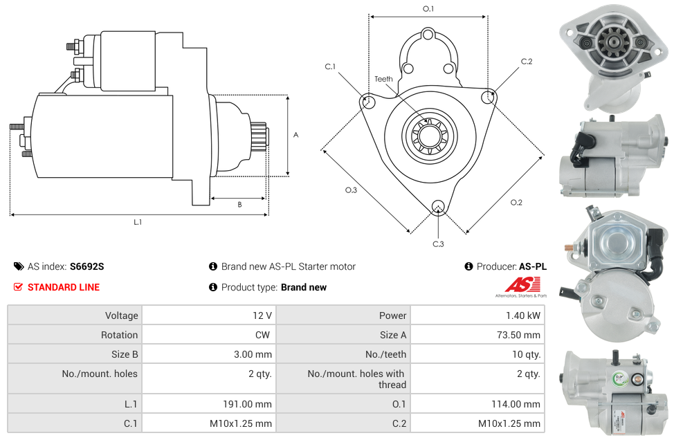 Brand new AS-PL Starter motor