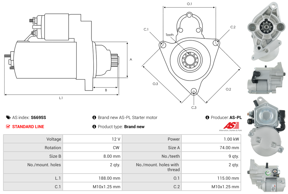 Brand new AS-PL Starter motor