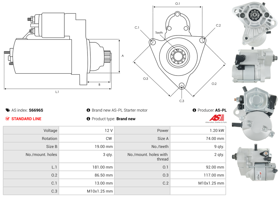 Brand new AS-PL Starter motor