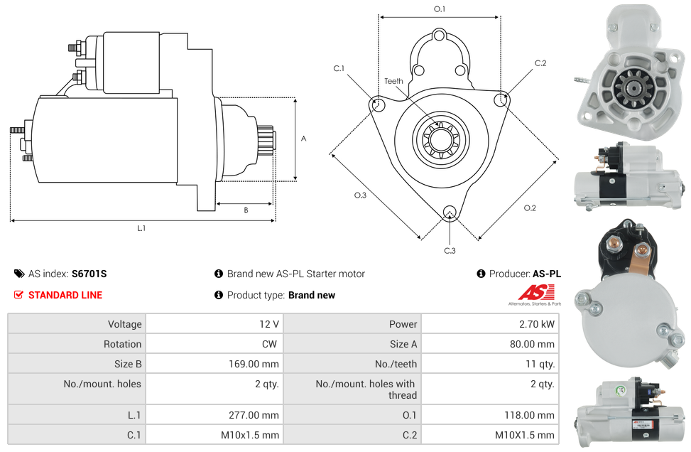 Brand new AS-PL Starter motor