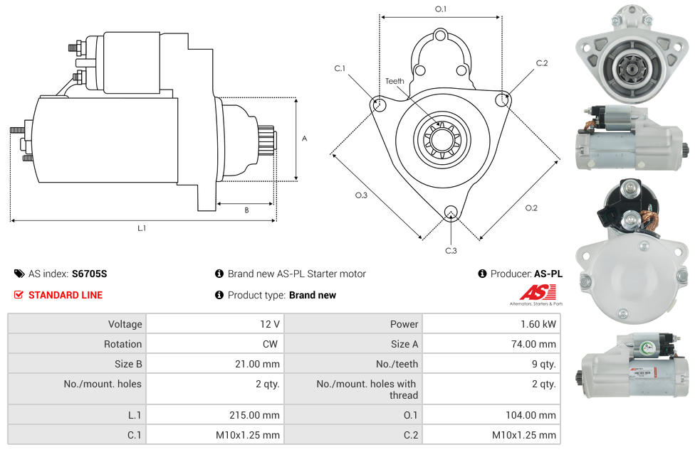 Brand new AS-PL Starter motor