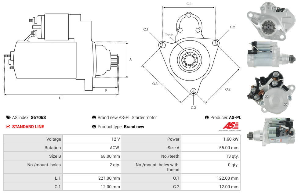 Brand new AS-PL Starter motor