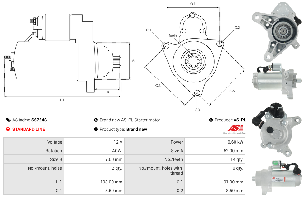 Brand new AS-PL Starter motor