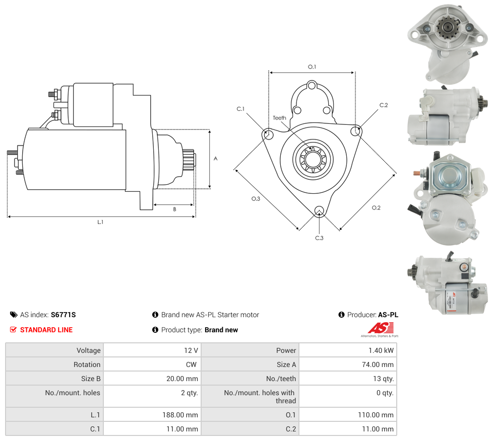 Brand new AS-PL Starter motor