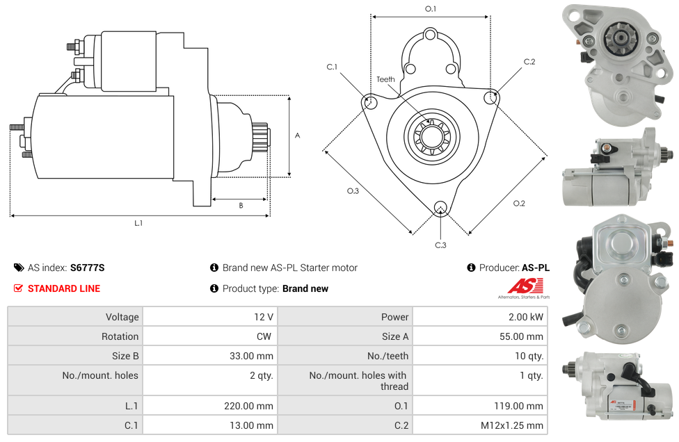 Brand new AS-PL Starter motor