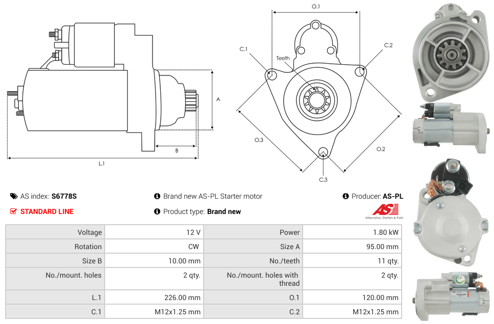 Brand new AS-PL Starter motor