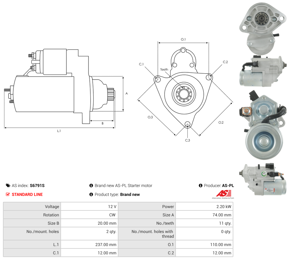 Brand new AS-PL Starter motor