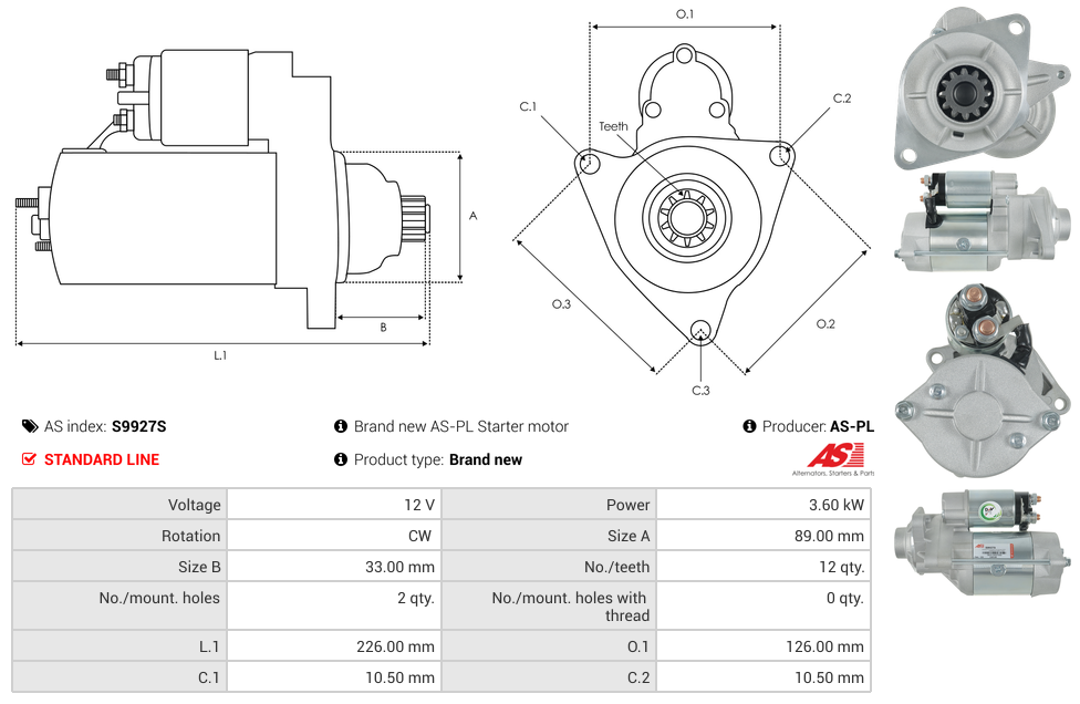 Brand new AS-PL Starter motor