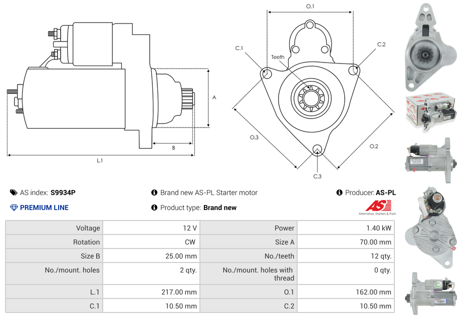 Brand new AS-PL Starter motor