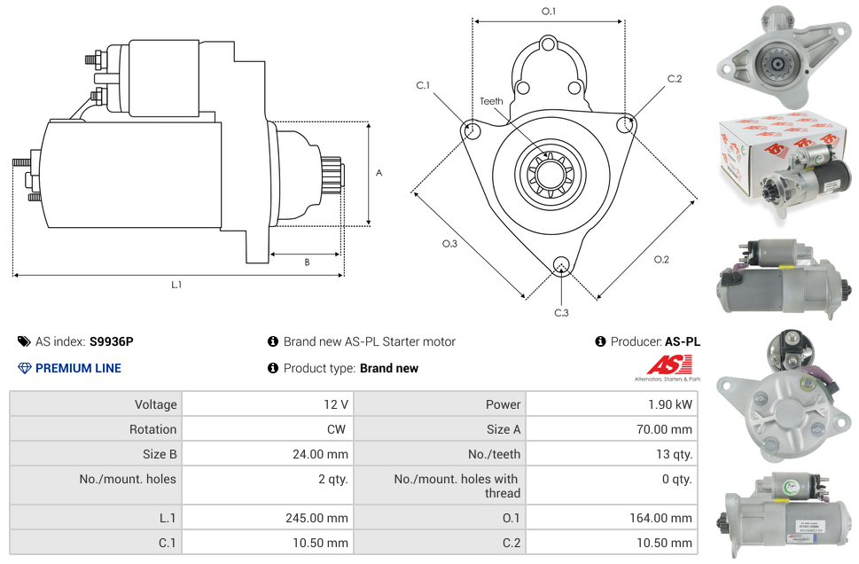 Brand new AS-PL Starter motor