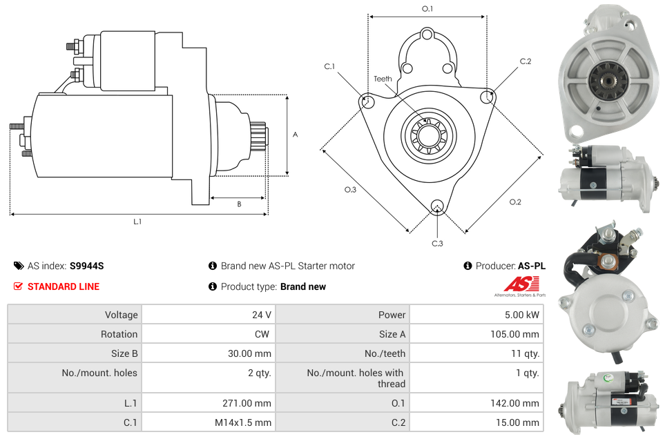 Brand new AS-PL Starter motor