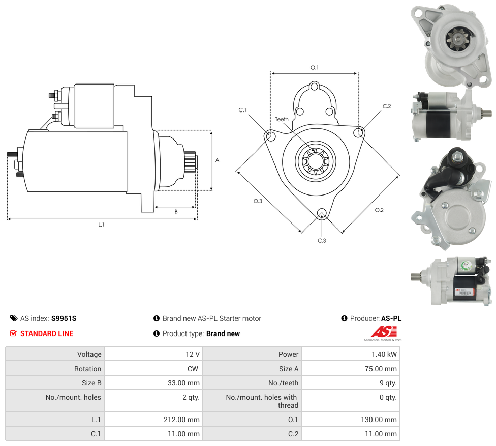 Brand new AS-PL Starter motor