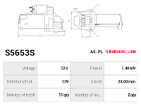 AS-PL Startmotor S5653S