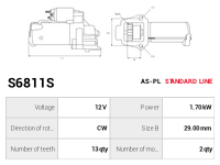 AS-PL Startmotor S6811S