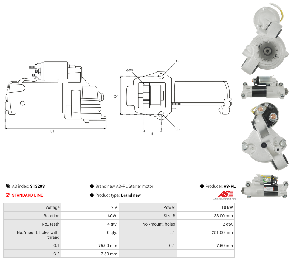 Brand new AS-PL Starter motor