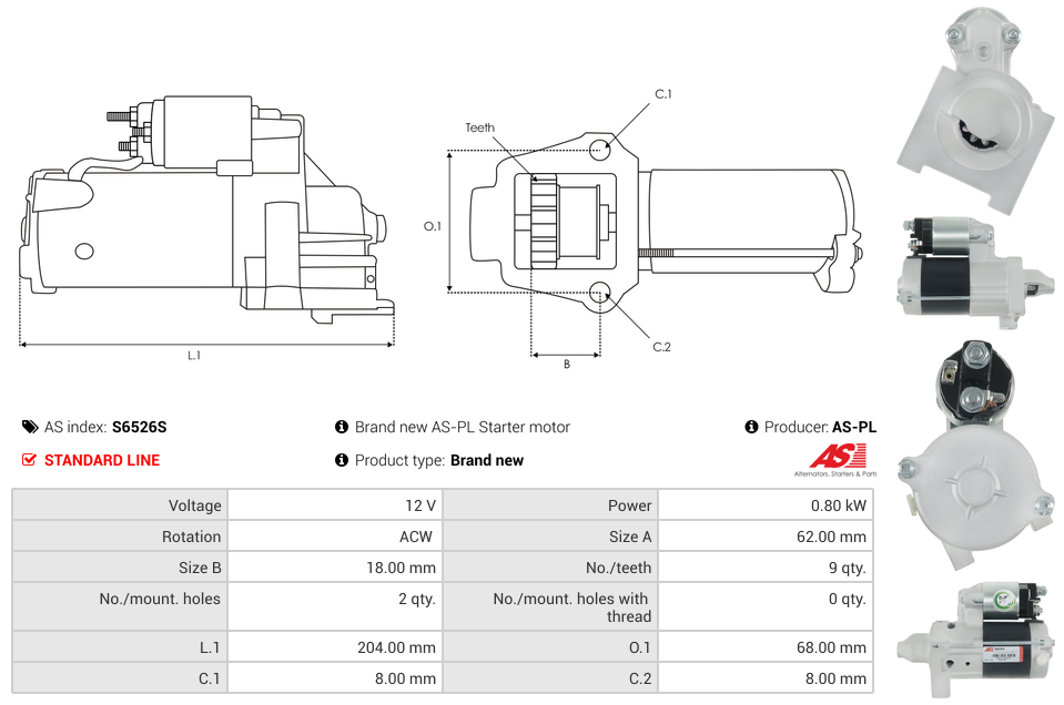 Brand new AS-PL Starter motor