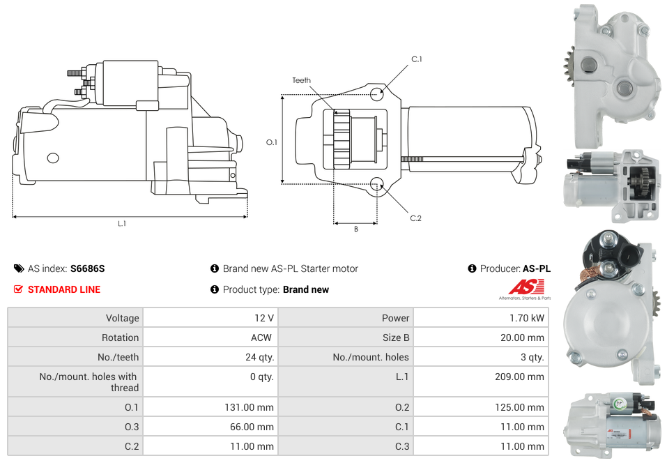 Brand new AS-PL Starter motor