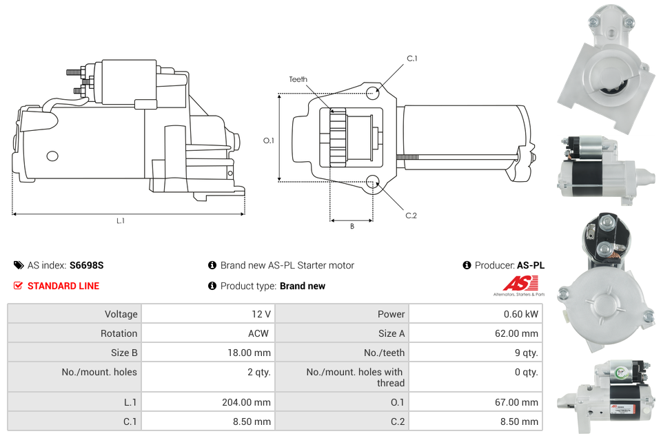 Brand new AS-PL Starter motor