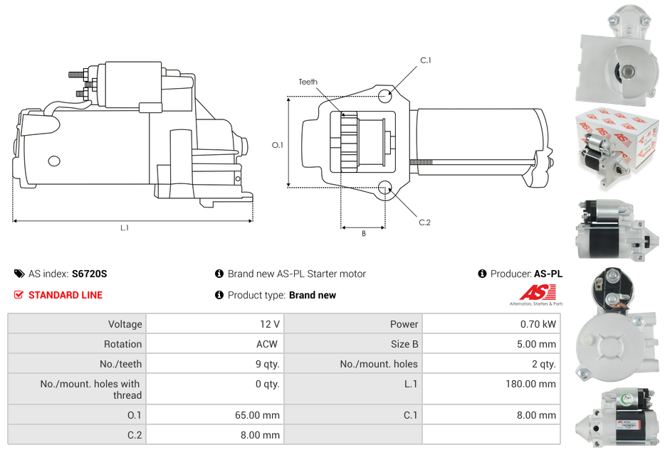 Brand new AS-PL Starter motor