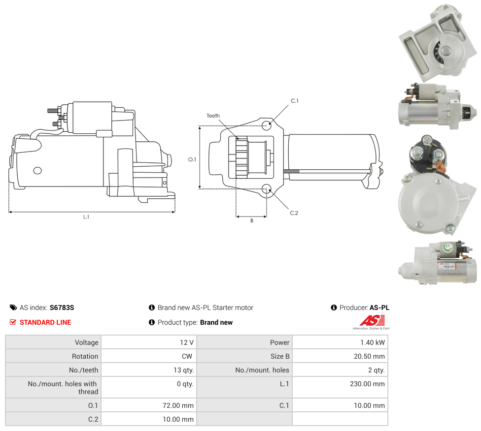 Brand new AS-PL Starter motor