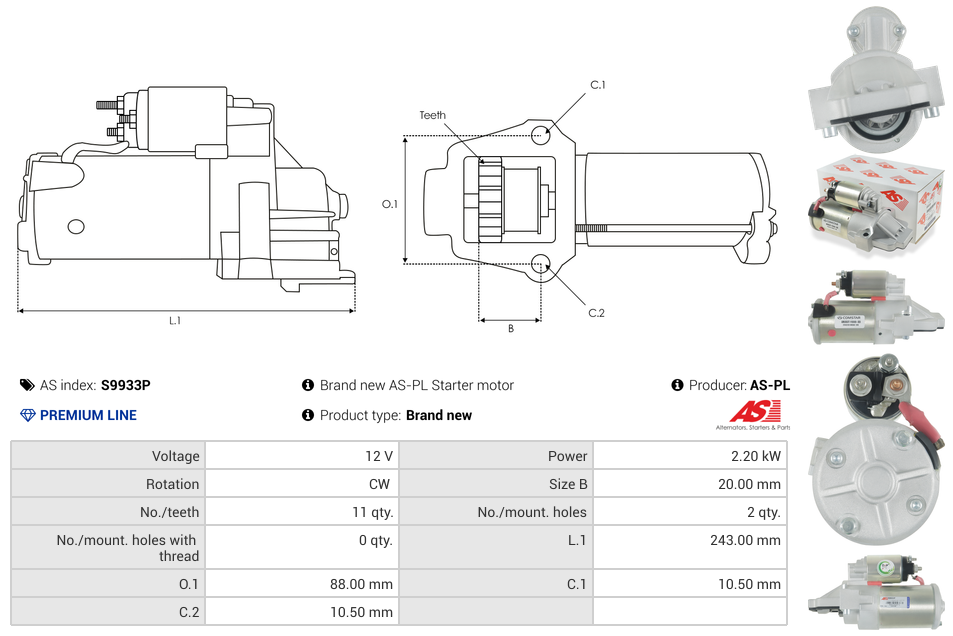 Brand new AS-PL Starter motor