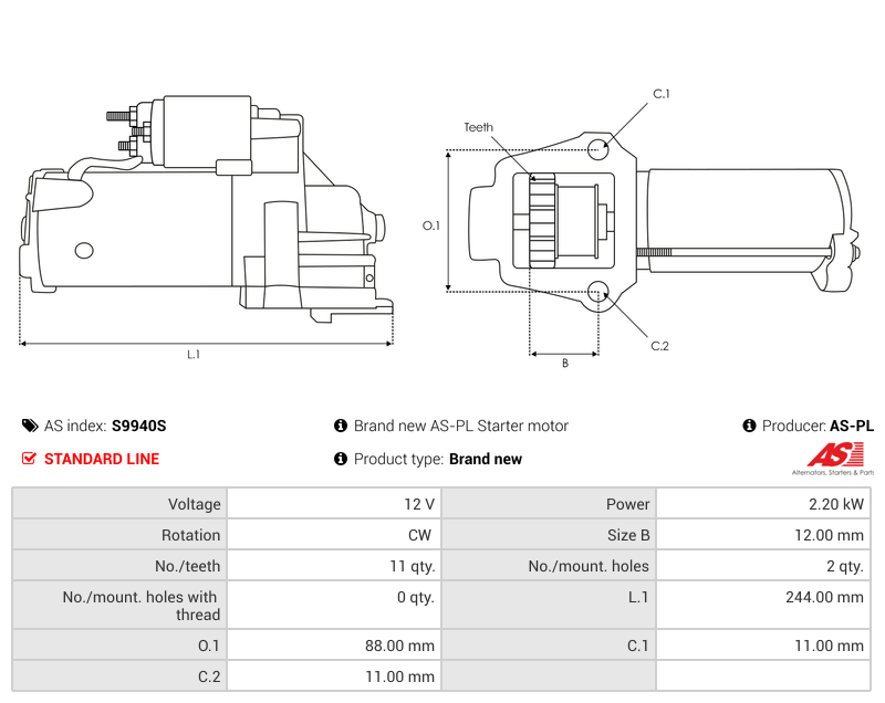 Brand new AS-PL Starter motor
