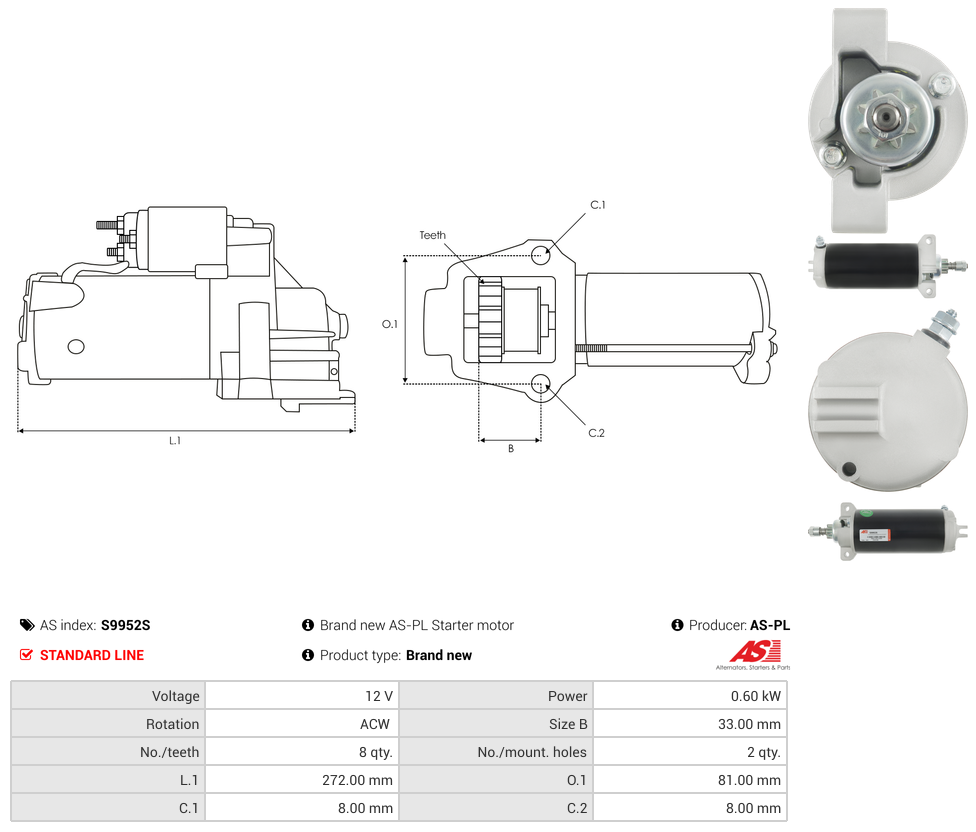 Brand new AS-PL Starter motor