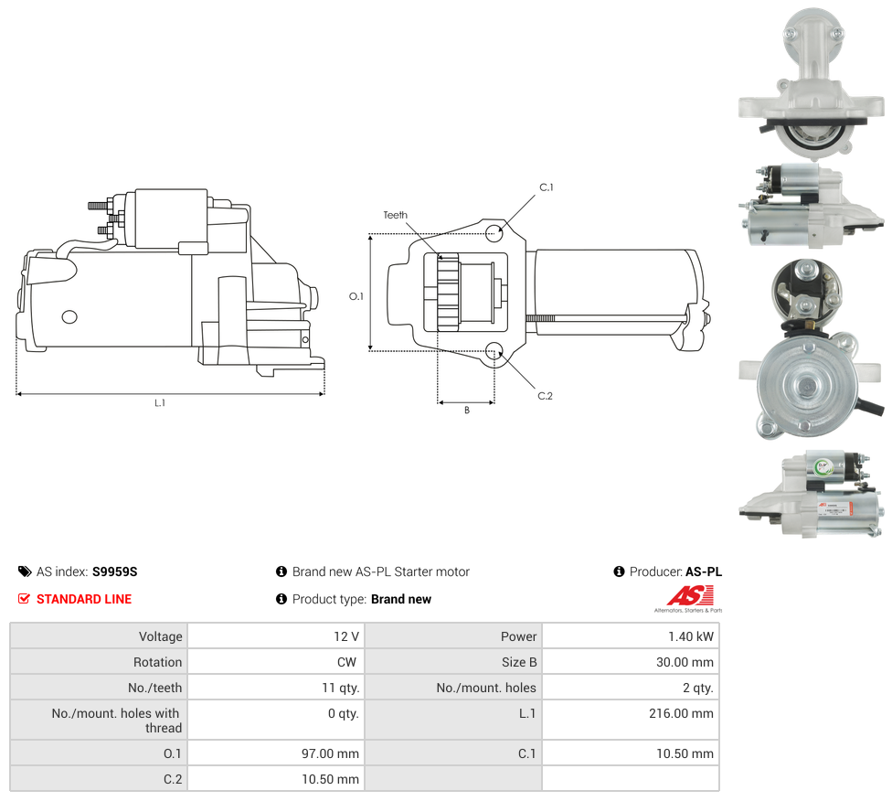 Brand new AS-PL Starter motor