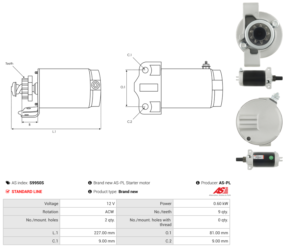 Brand new AS-PL Starter motor