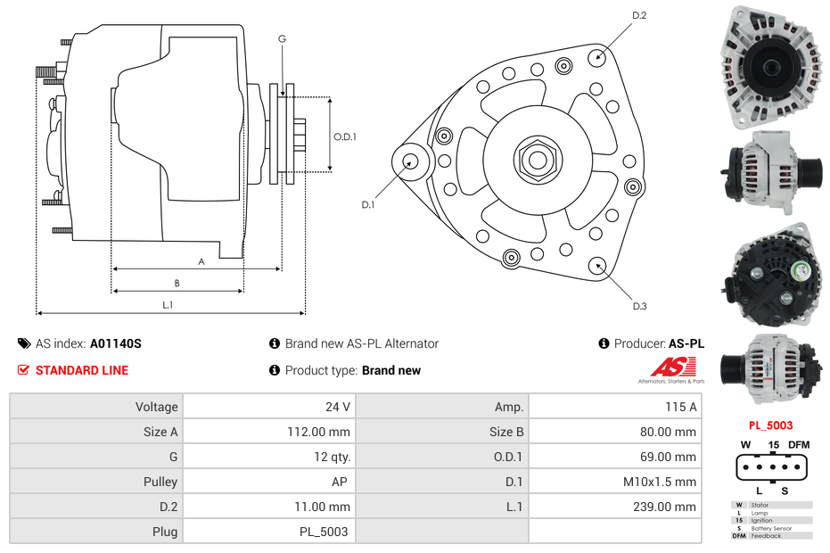 Brand new AS-PL Alternator