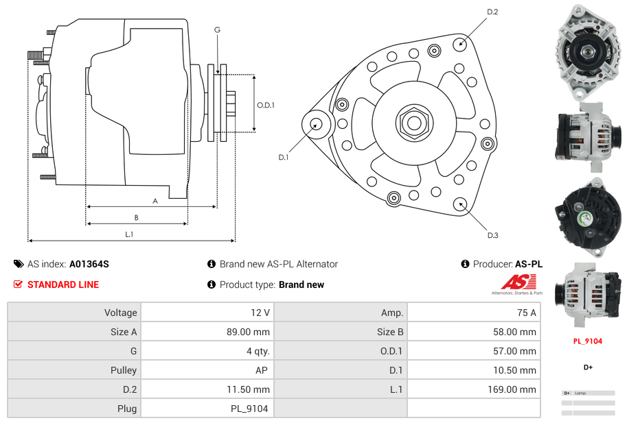 Brand new AS-PL Alternator