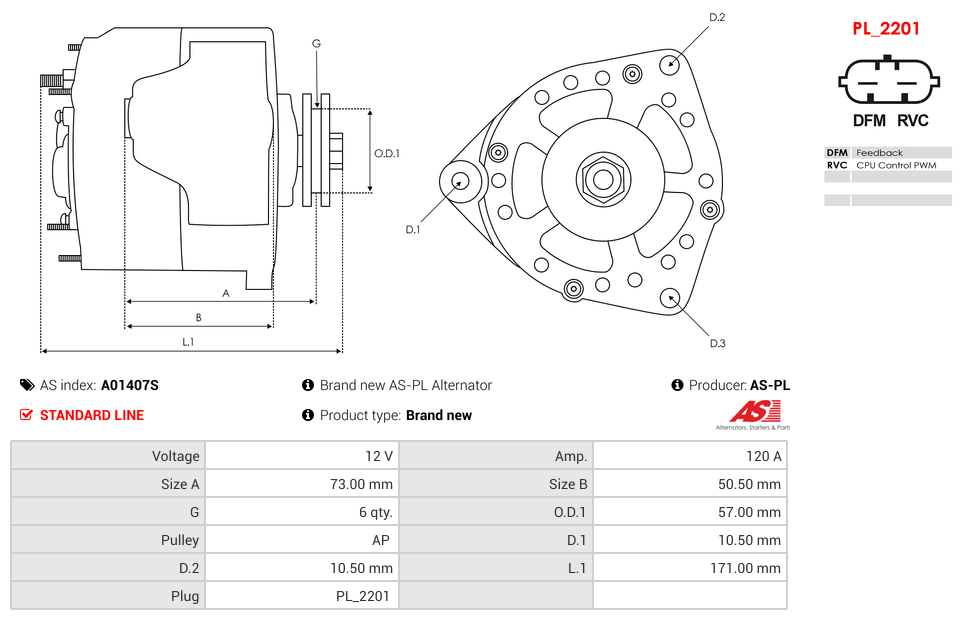 Brand new AS-PL Alternator