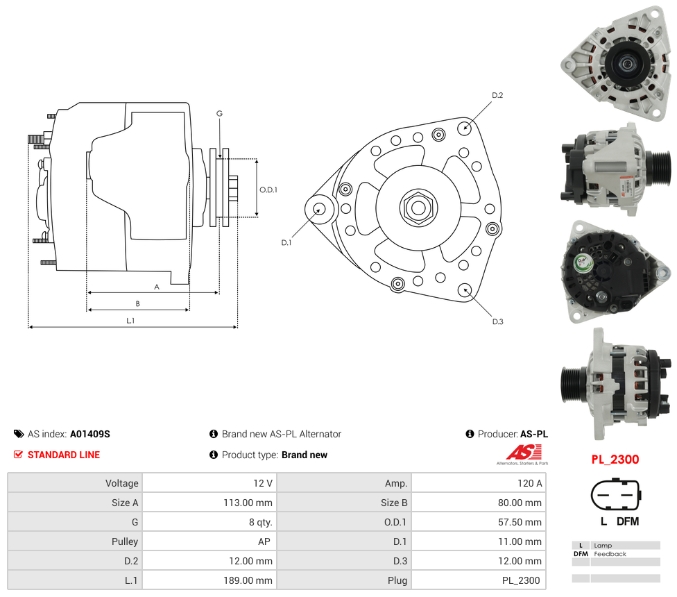 Brand new AS-PL Alternator