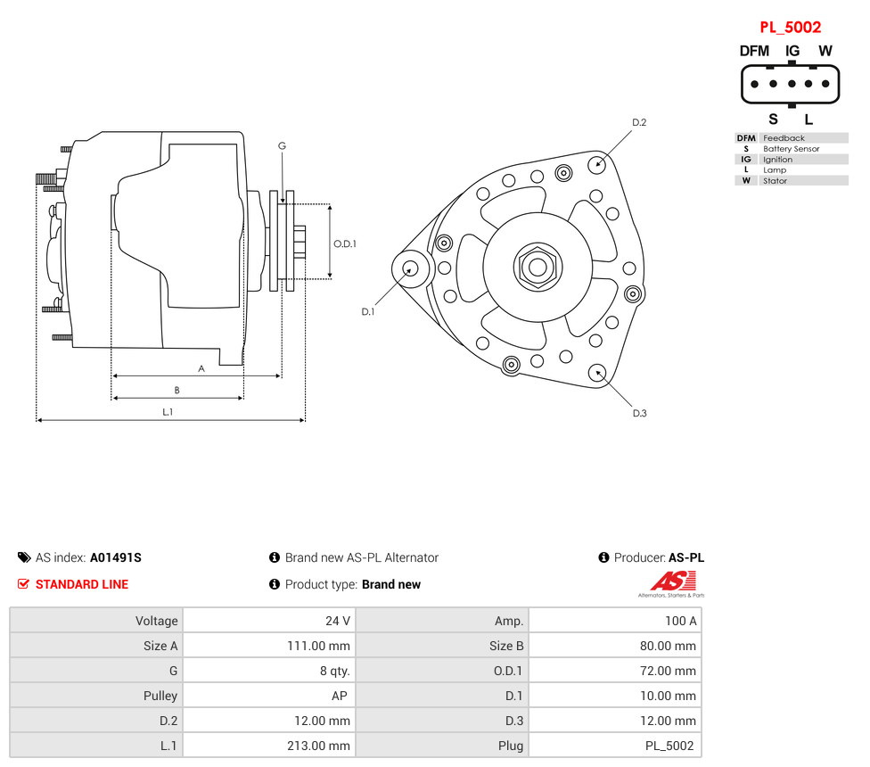 Brand new AS-PL Alternator