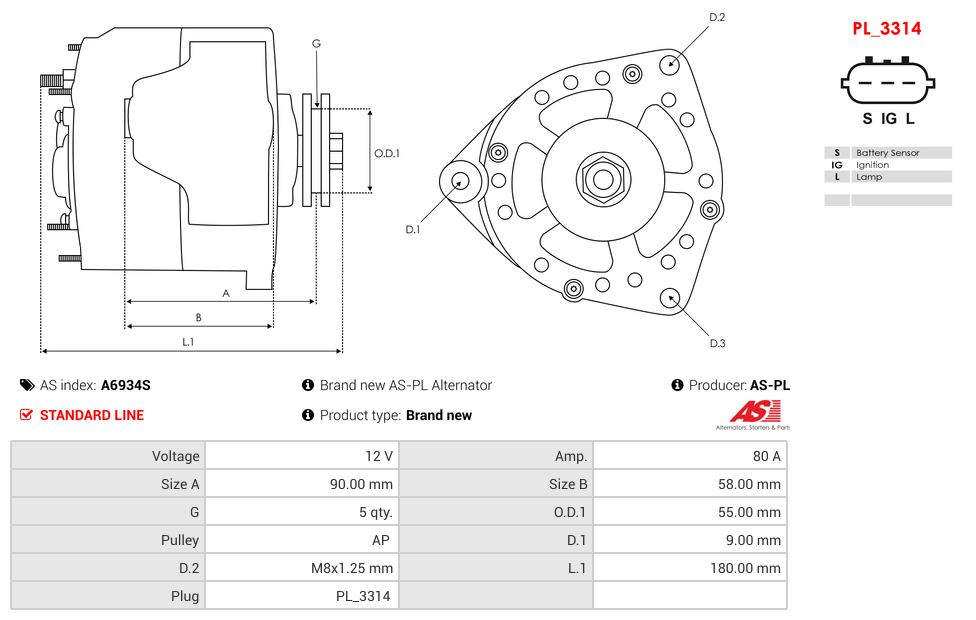 Brand new AS-PL Alternator