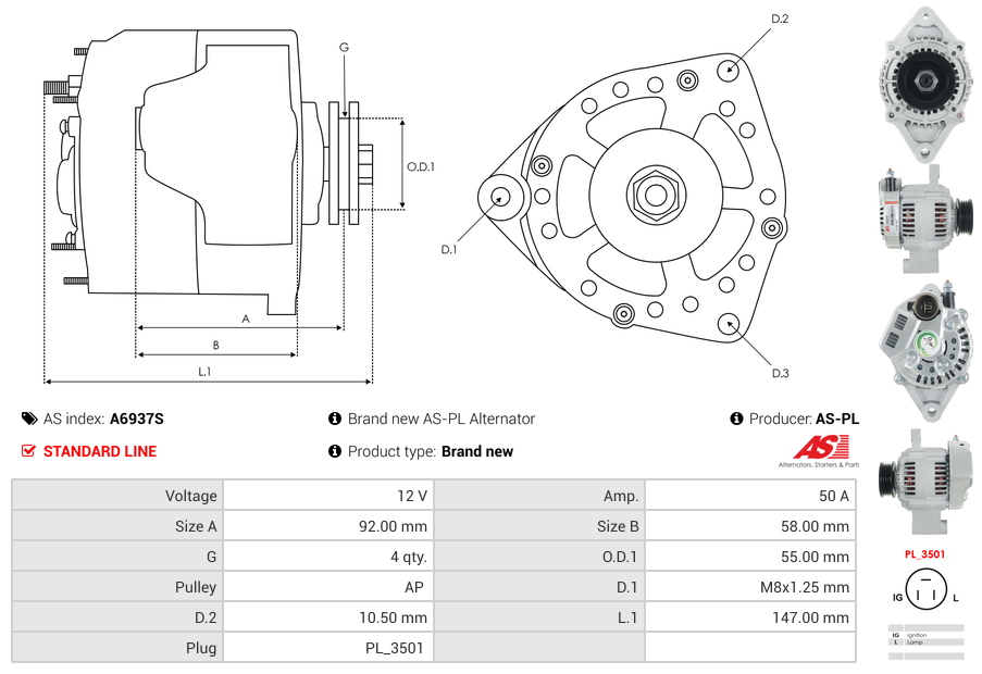 Brand new AS-PL Alternator