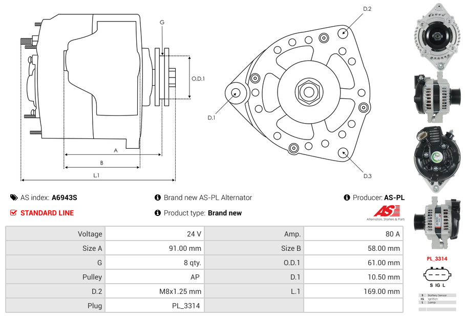 Brand new AS-PL Alternator