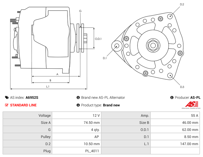 Brand new AS-PL Alternator