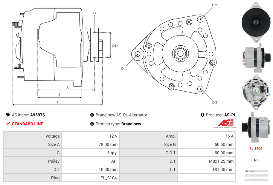 Brand new AS-PL Alternator