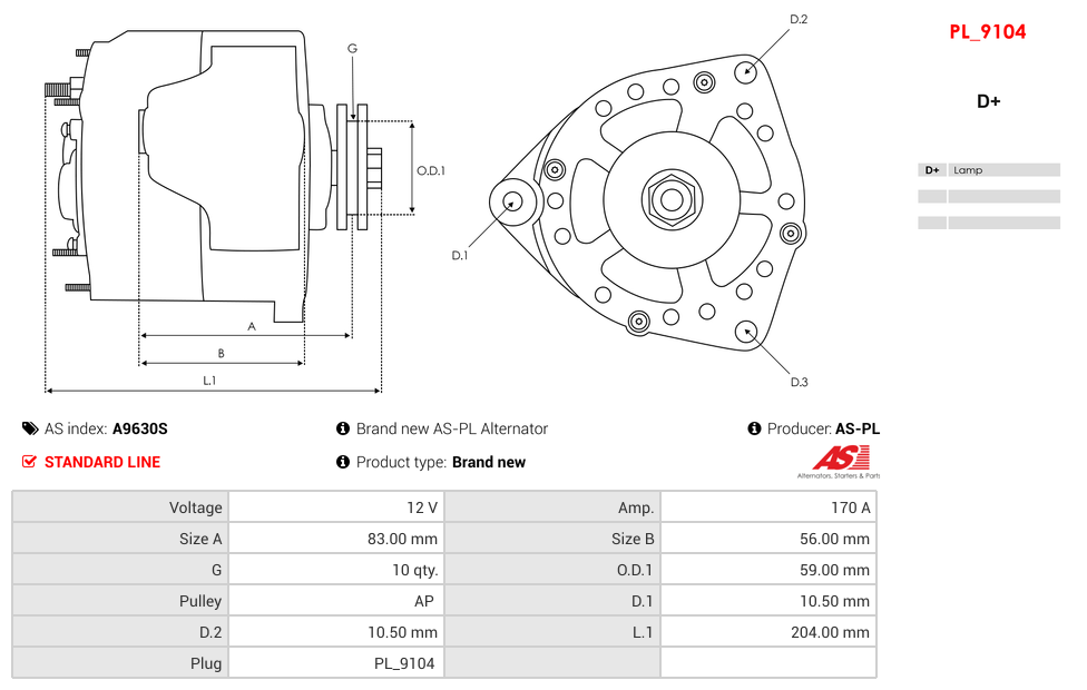 Brand new AS-PL Alternator