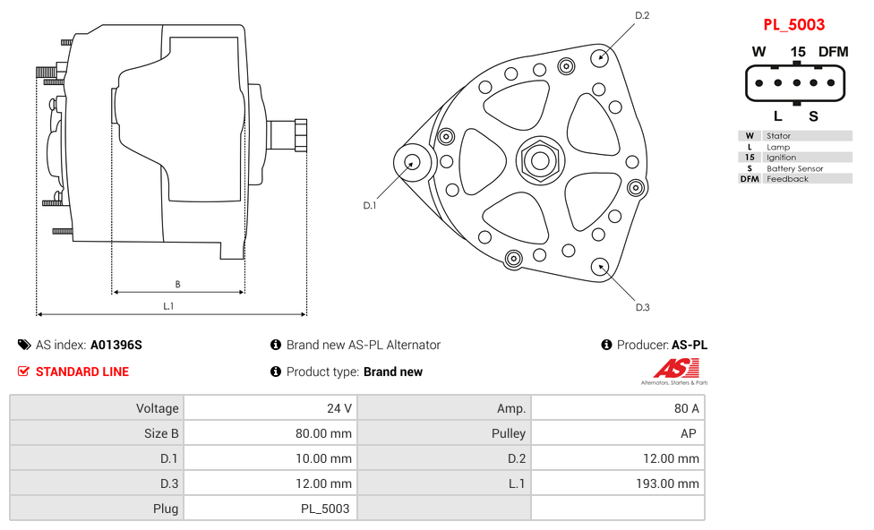 Brand new AS-PL Alternator